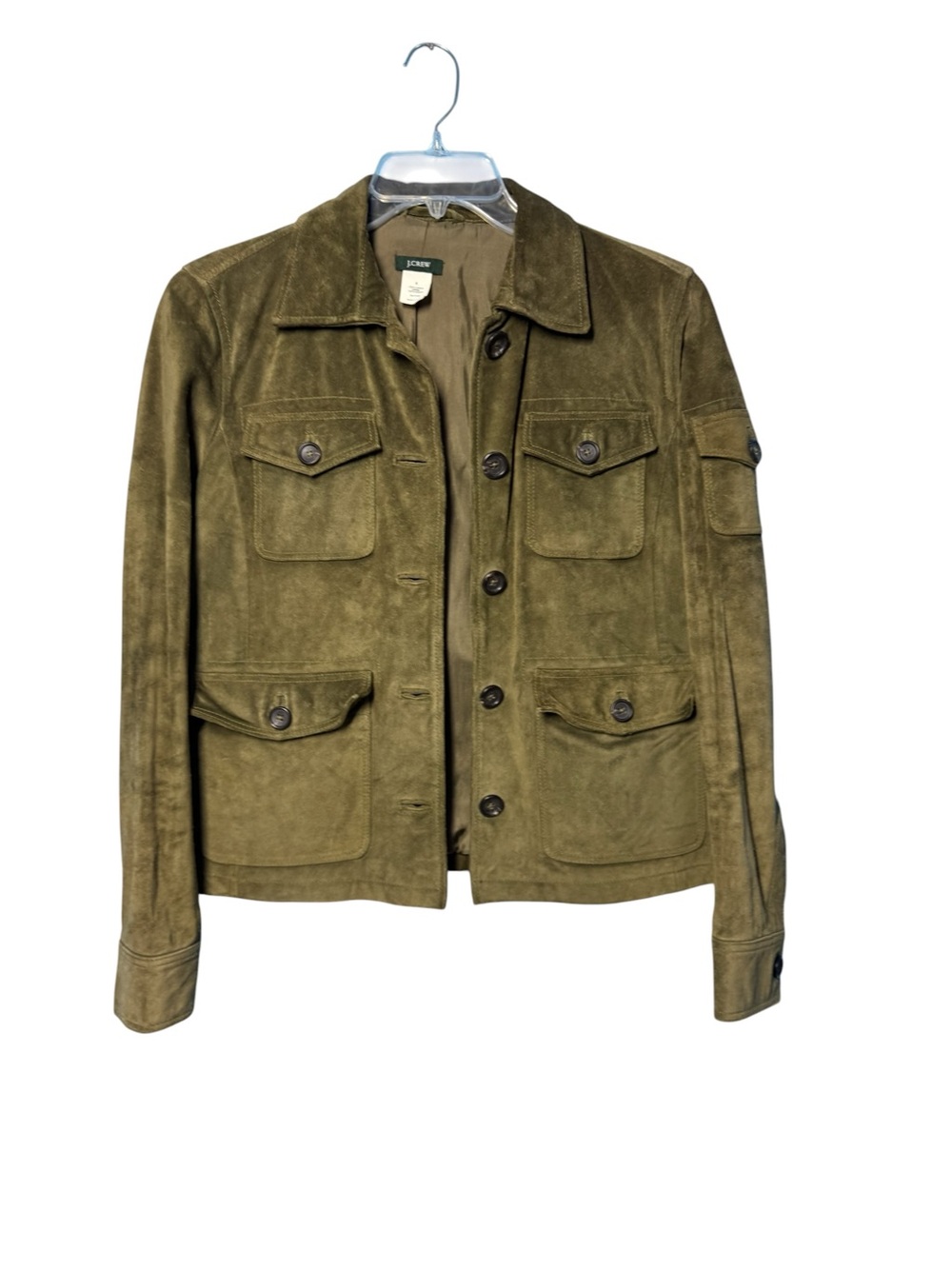 J.Crew Olive Green Leather
Suede Safari Field Jacket Size
M - Picture 5 of 10